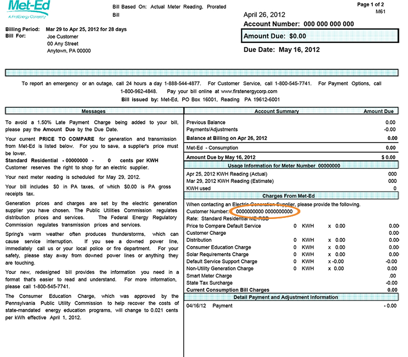 Electric Suppliers & Rates